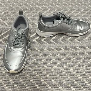 Nike matte silver sneakers…barely worn